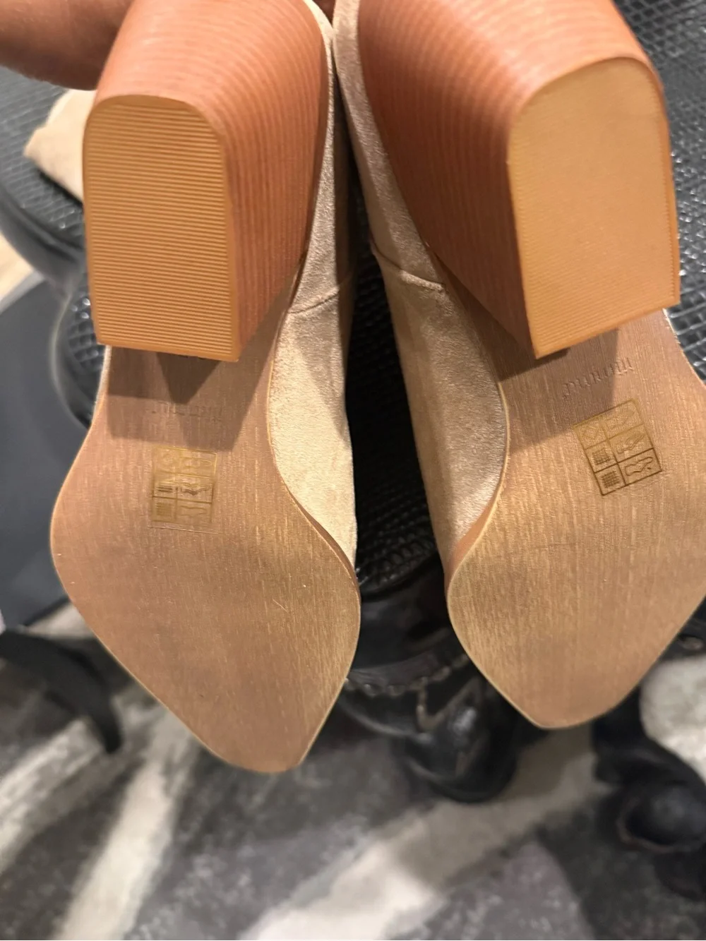 Knee Suede Western Boots in Beige